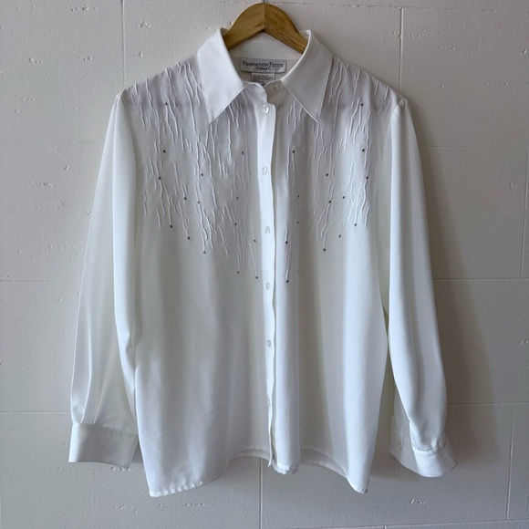 VINTAGE Western Blouse with Beaded Detail - Picture 1 of 10